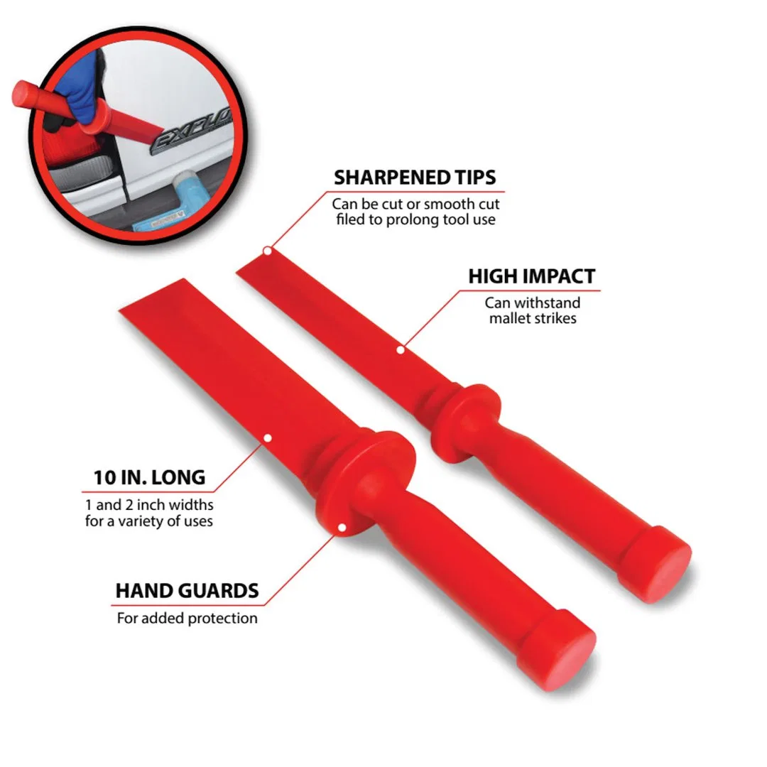 W83199 – PERFORM TOOL Chisel, 1 Inch/ 2 Inch Blade Width Plastic Blade Plastic Handle Set Of 2 Witho - view 3